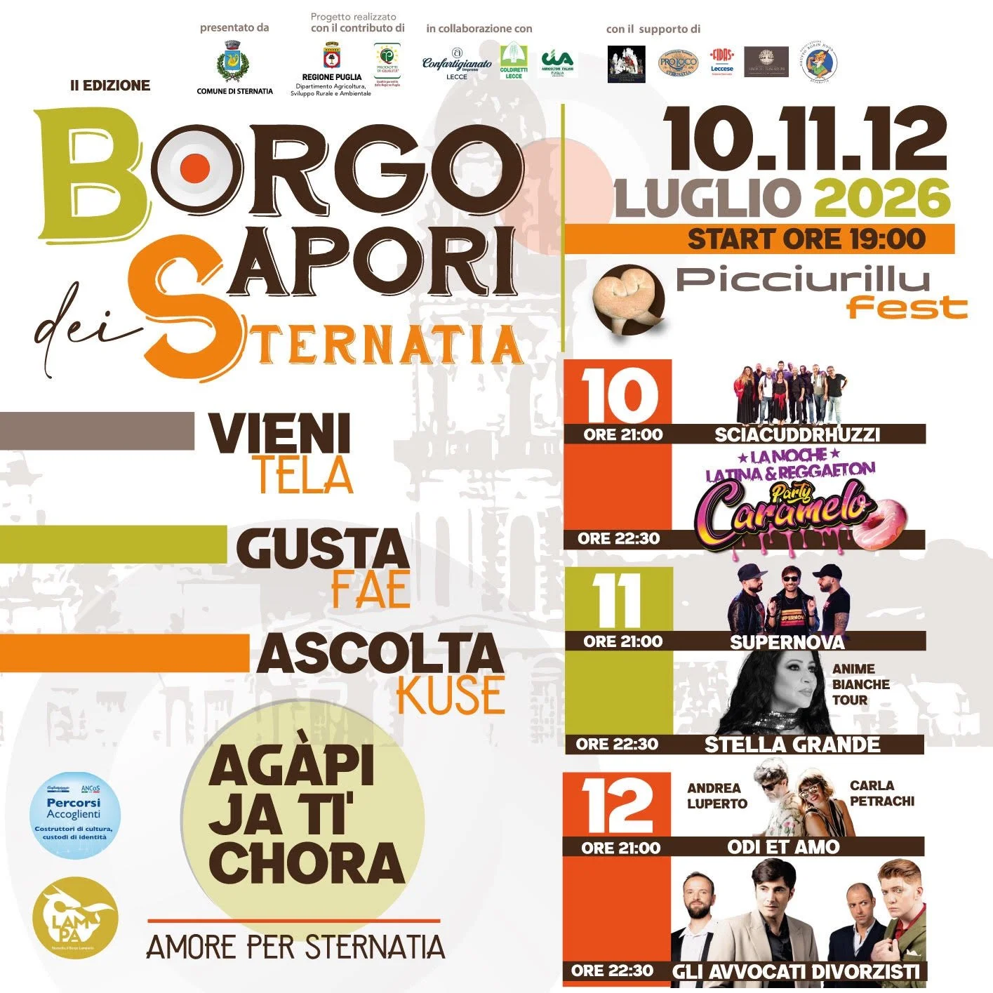 Domani a BORGO dei SAPORI di Sternatia gran finale con il concerto de Gli avocati divorzisti