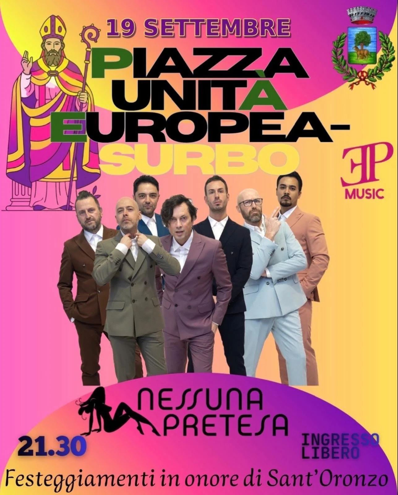 NESSUNA PRETESA IN CONCERTO A SURBO IN PIAZZA UNITÀ EUROPEA