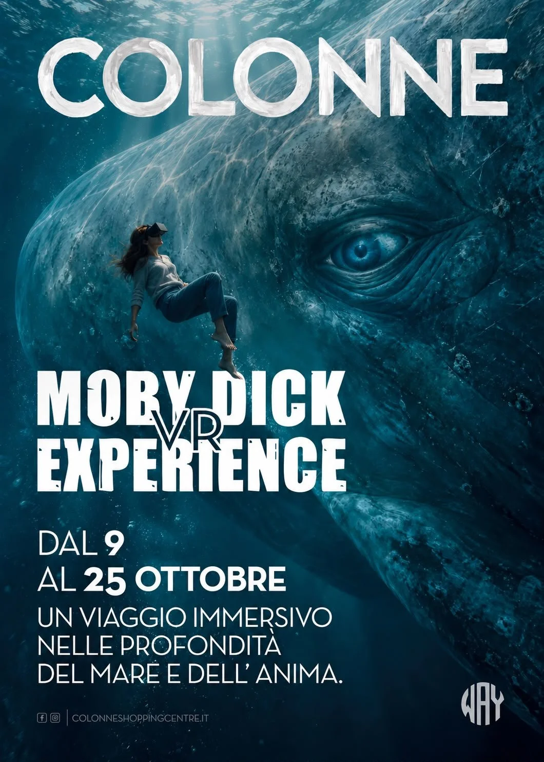 A Colonne Shopping Centre arriva “Moby Dick Experience”.Dal 9 al 25 ottobre un viaggio in Virtual Reality nelle profondità degli abissi&nbsp;