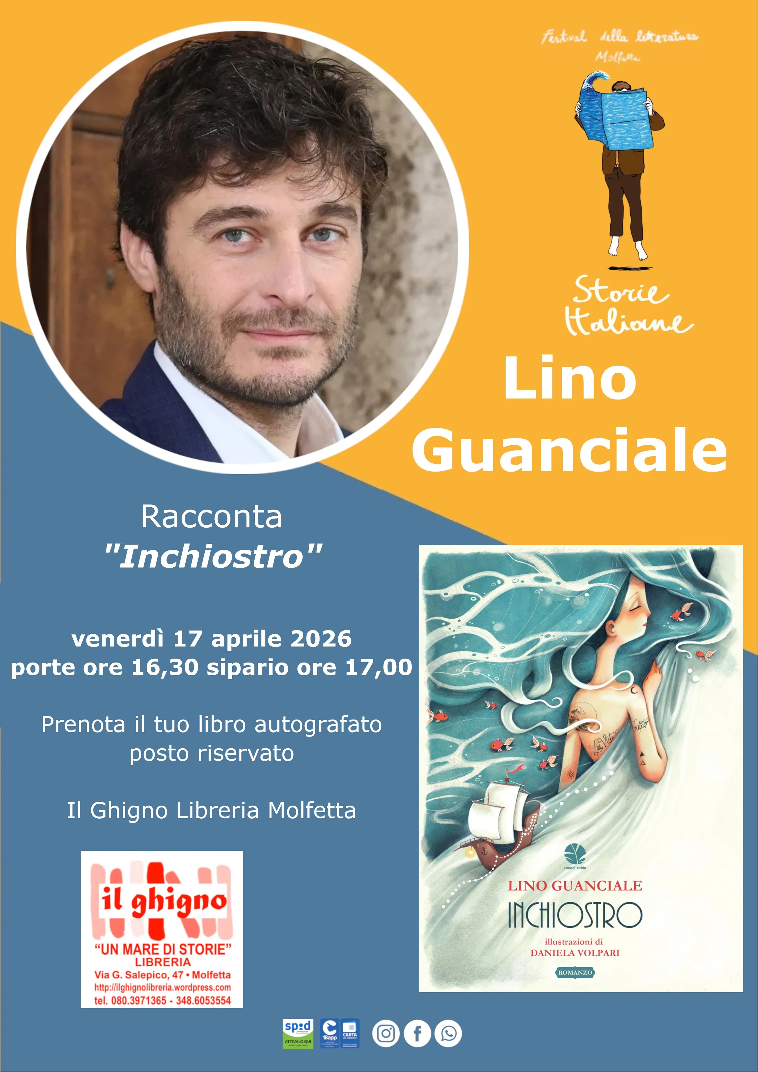 Lino Guanciale ospite di Storie Italiane Festival Il Ghigno Libreria ...