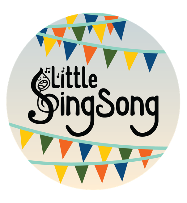 "Little Sing Song" logo with colorful triangular flags.