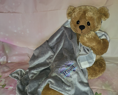 Custom Tailored Cuddle Fabric Personalized Baby Blanket