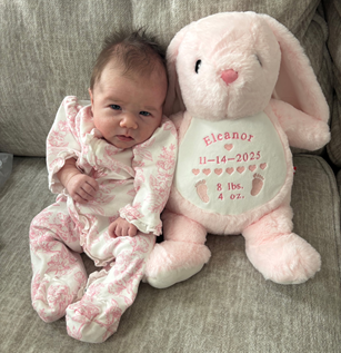 Newborn with Birth Announcement Stuffed Animal