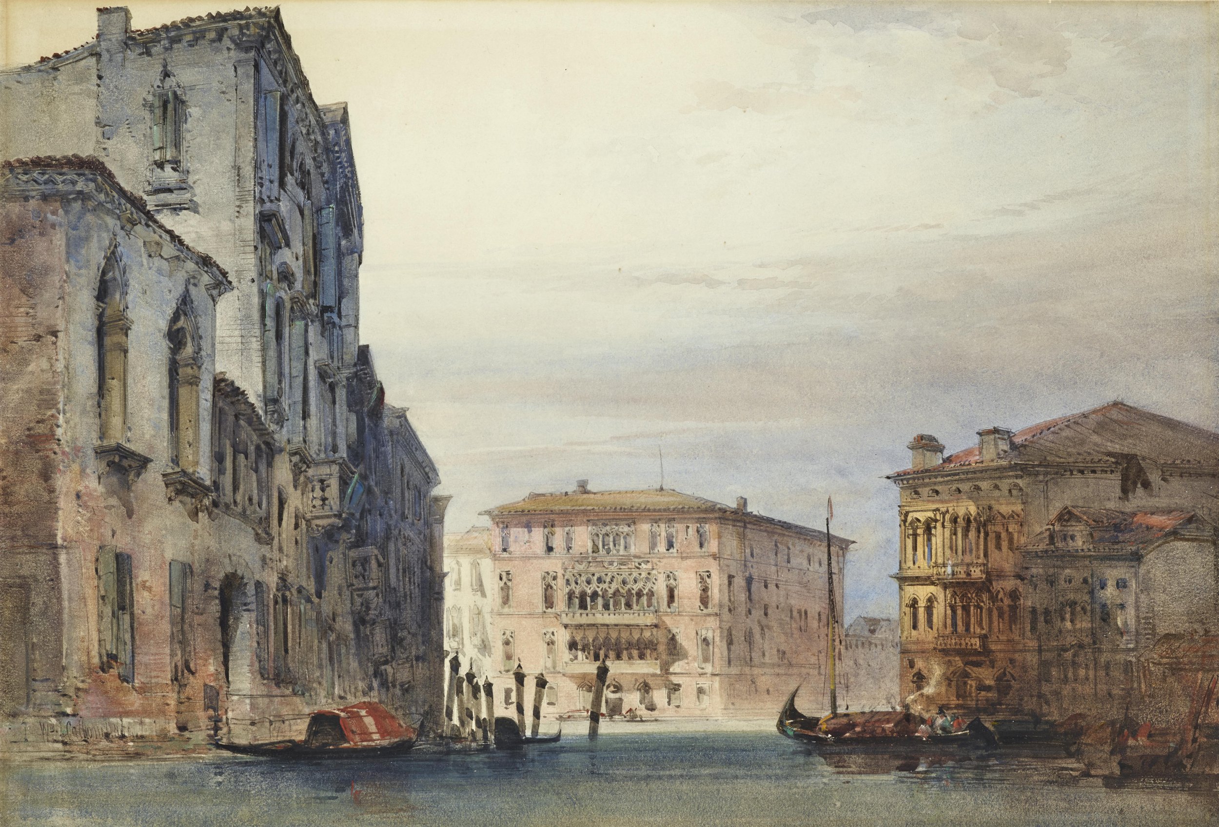 Guy Peppiatt Fine Art: William Callow R.W.S (1812-1908), View of the Ca' Foscari on the Grand Canal, Venice, 1854