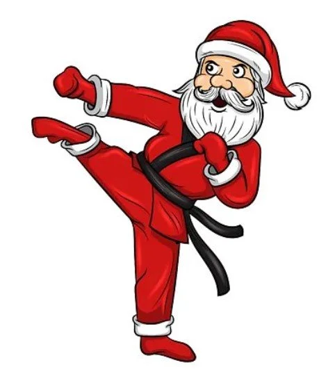 Santa as a kyokushin karate black belt