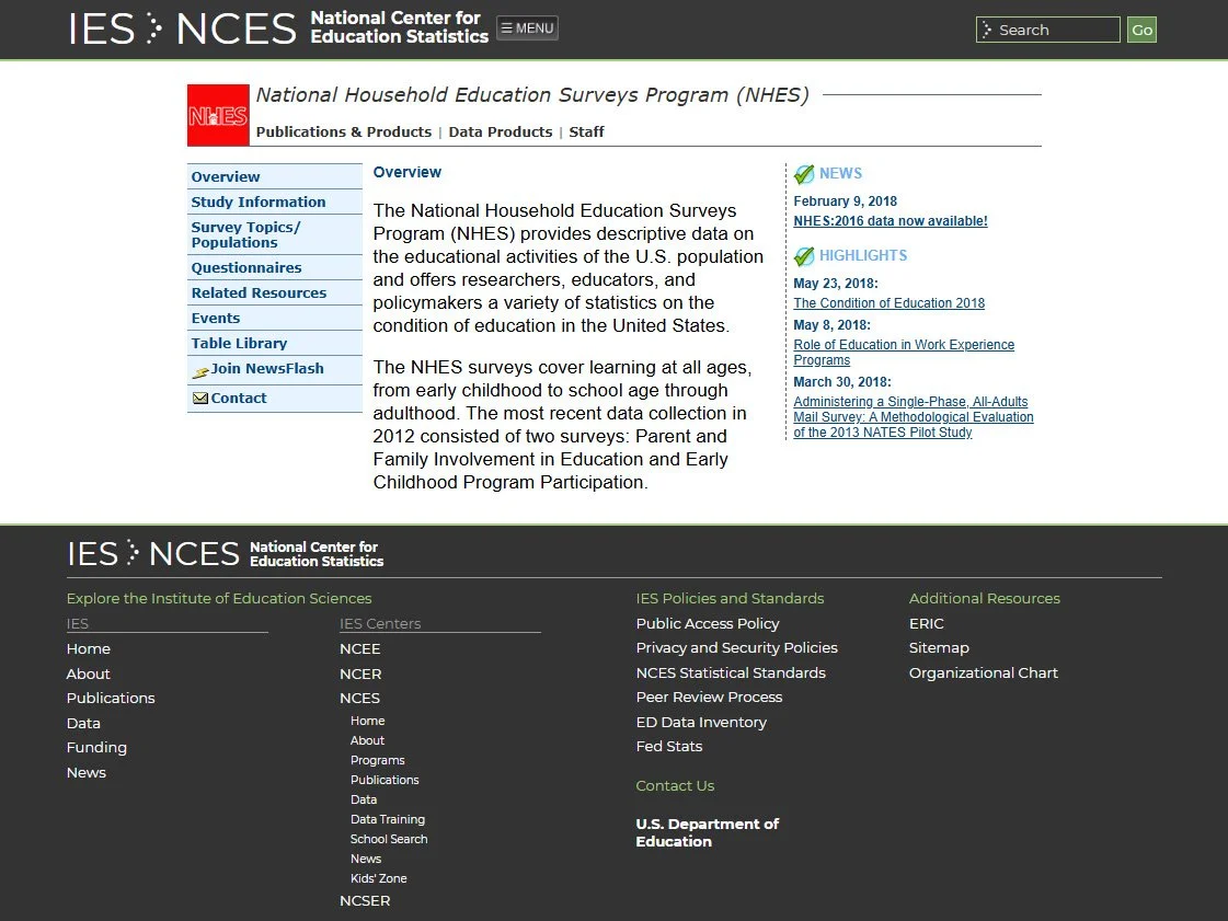 NHES Original Homepage