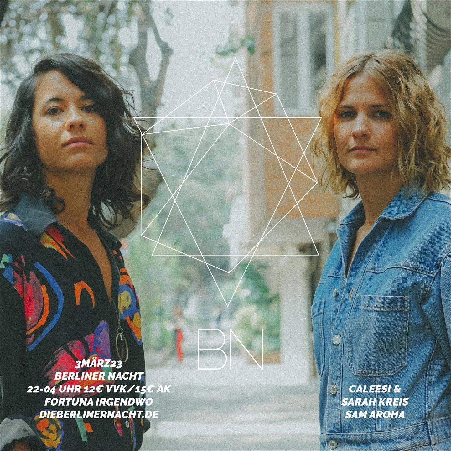 Ticketlink in Bio 🎭 Nach vier Jahren Pause freuen wir uns auf Euch, auf das verzauberte Fortuna Irgendwo und auf ein vielversprechendes Line-Up mit Caleesi &amp; Sarah Kreis (BER) und Sam Aroha (FFM) 

CALEESI &amp; SARAH KREIS // Berlin // Burning 