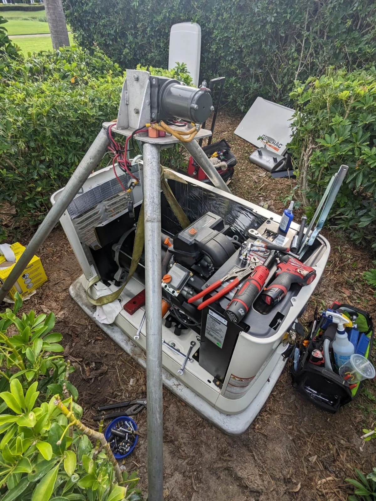 Standby Generac Generator undergoing Diagnostic and Repairs. Work done by our  trained and Certified Technician. Vero Beach, Florida