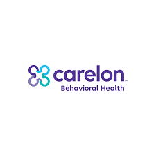 Carelon Behavioral Health logo with a purple and teal abstract symbol and text.