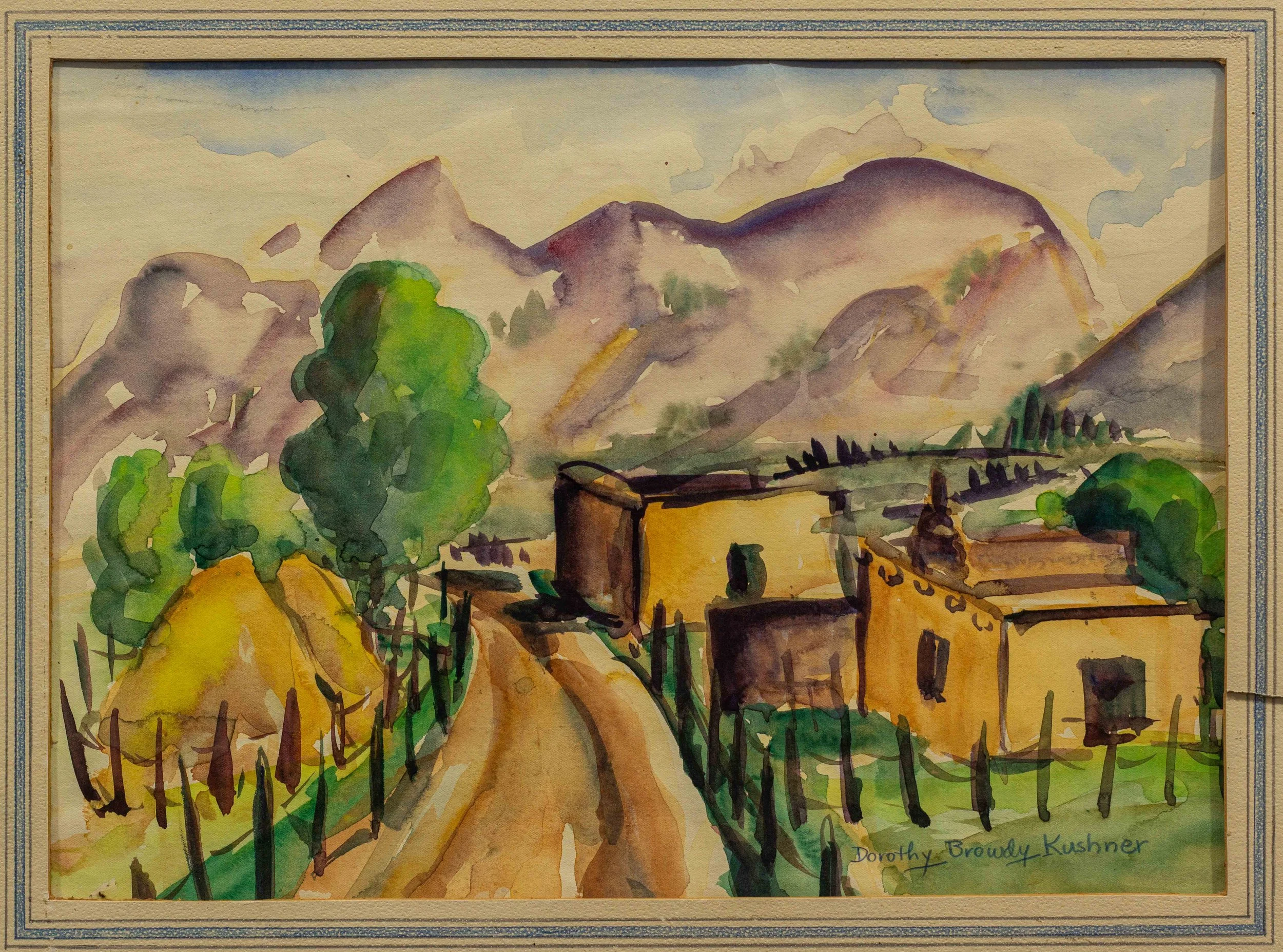 Untitled,
12 x 18" (paper), 
watercolor on paper,
1941