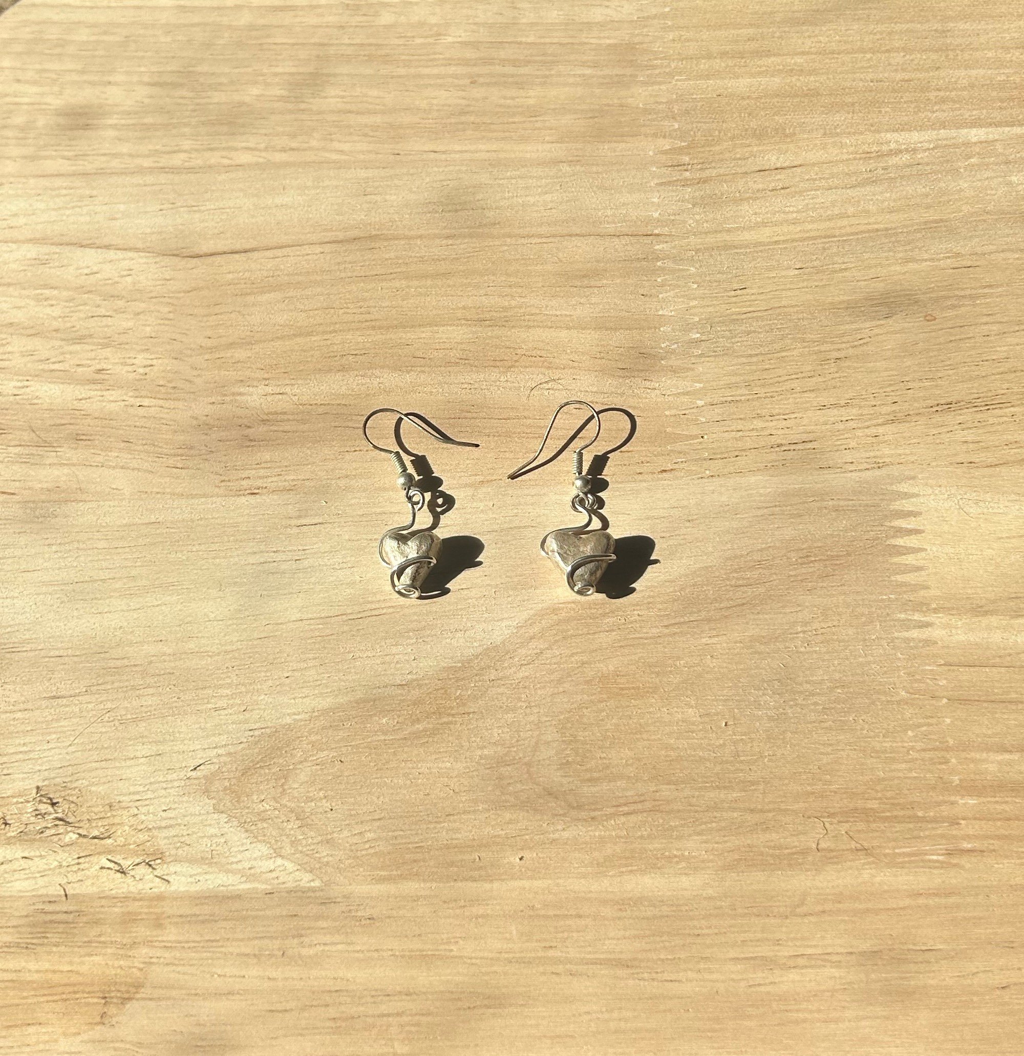 Silver Heart Dangles
