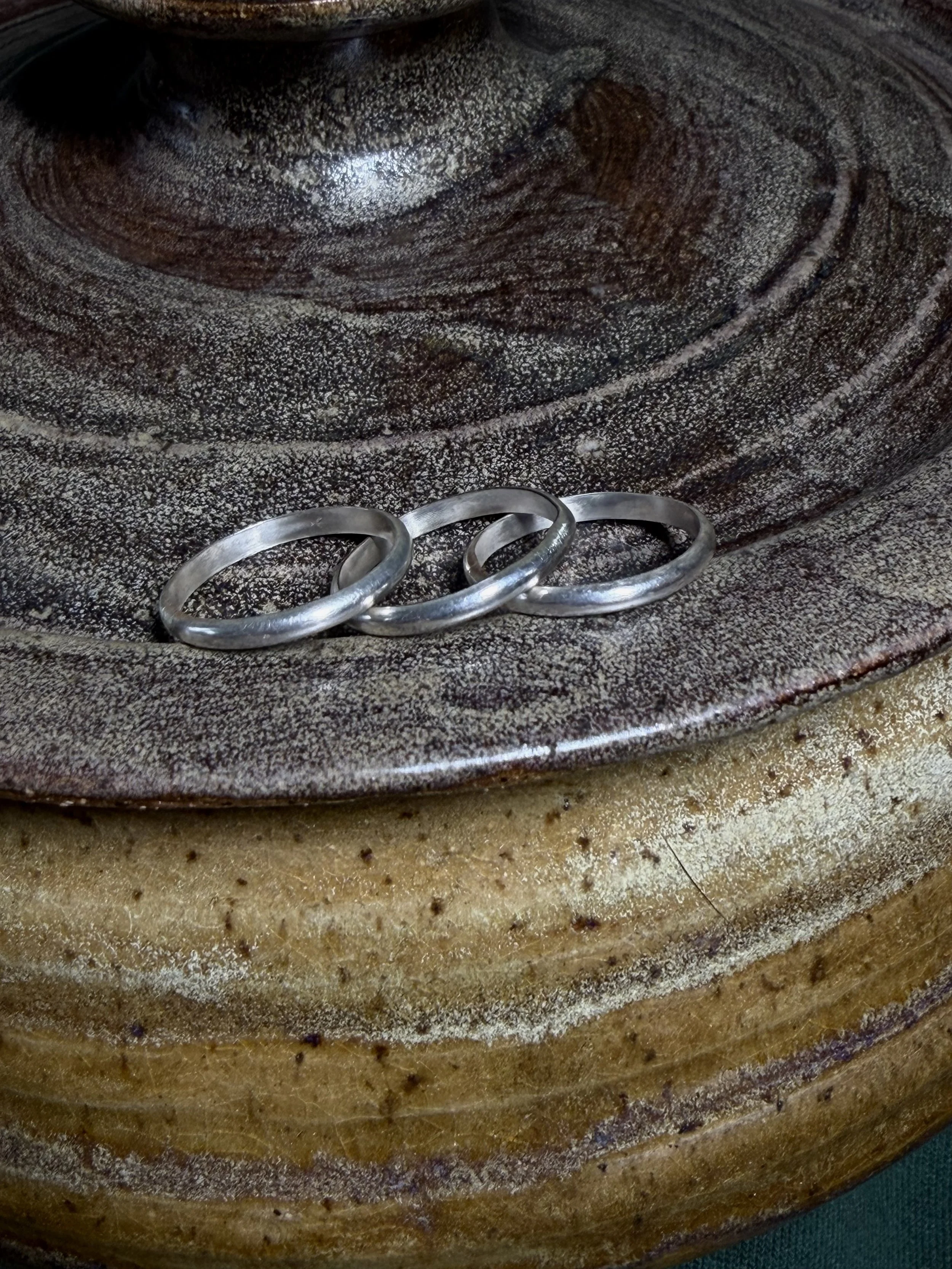 Half Round Silver Band