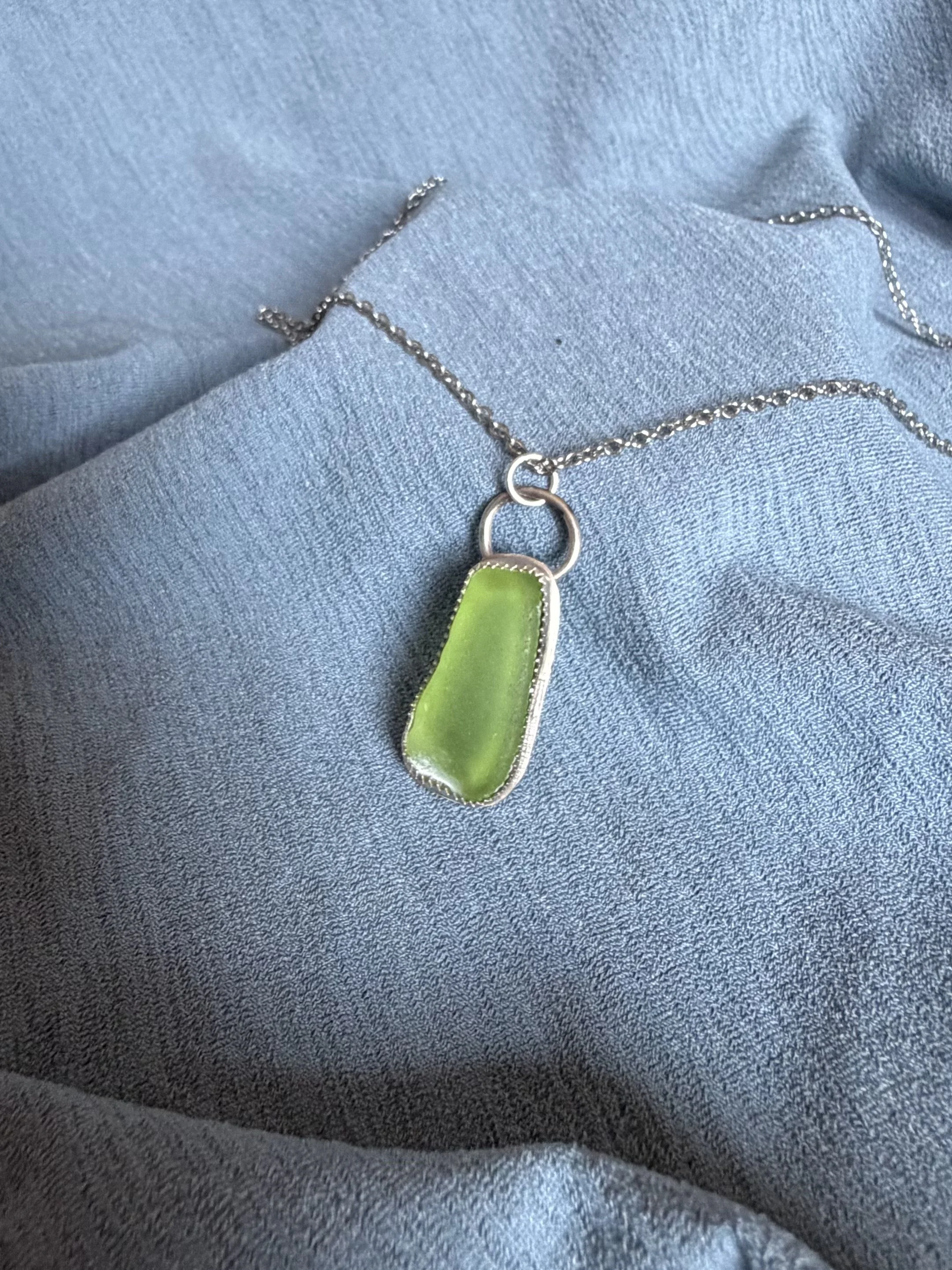Green Sea Glass Pendant