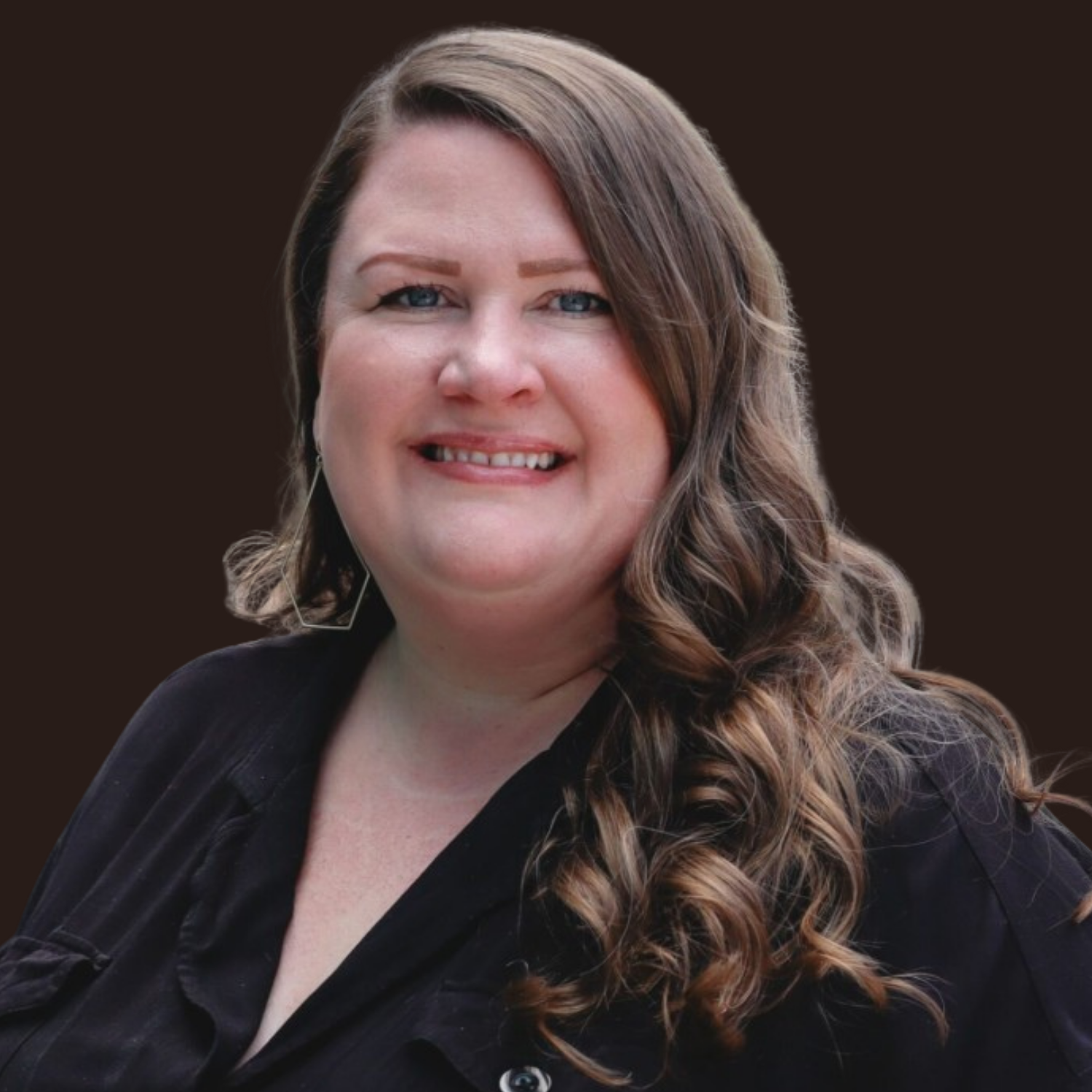 Woman with long hair smiling