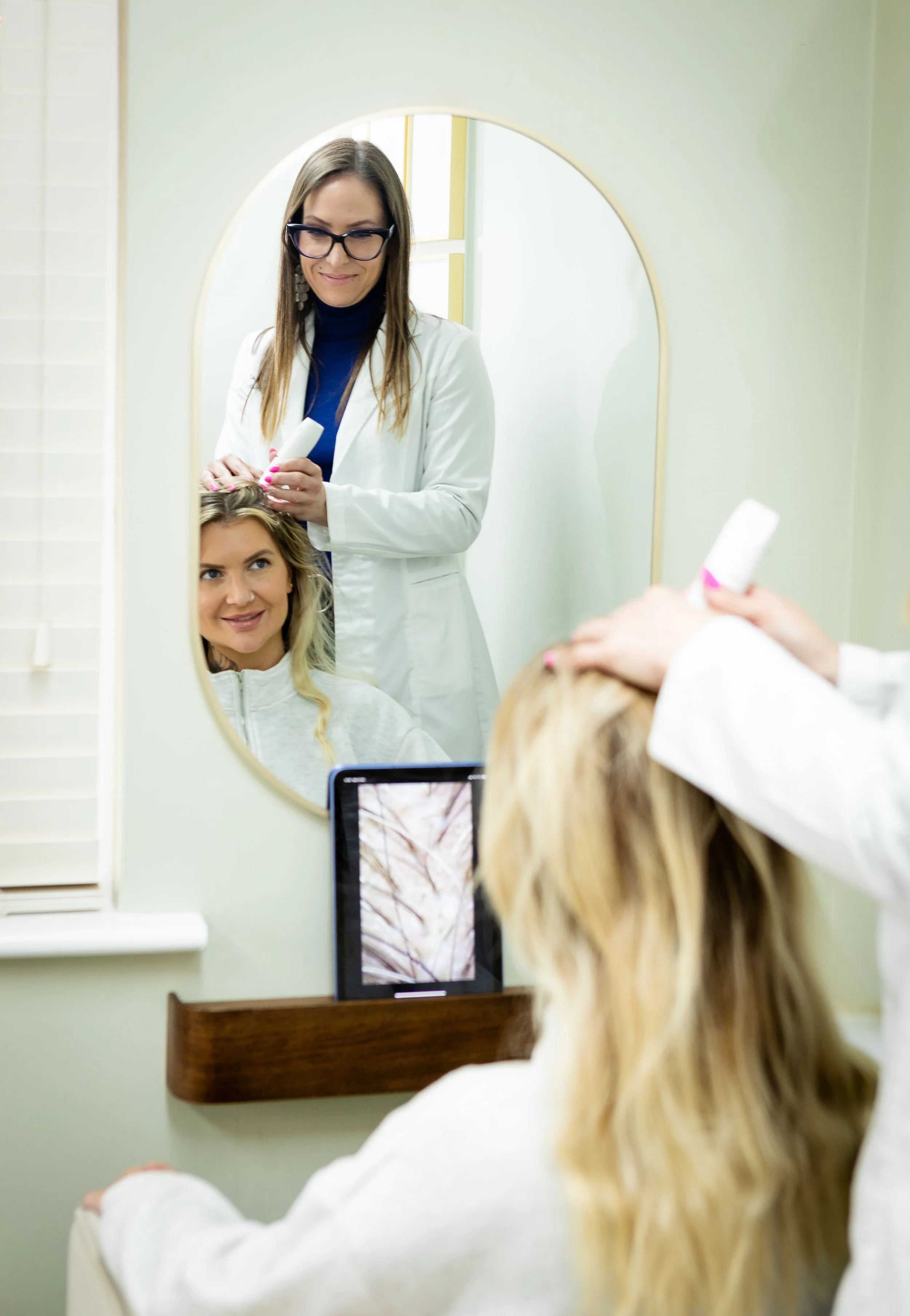 Ruth Collis, Consultant Trichologist and Specialist in PRP for Hair Loss, at her clinic in Haywards Heath, West Sussex