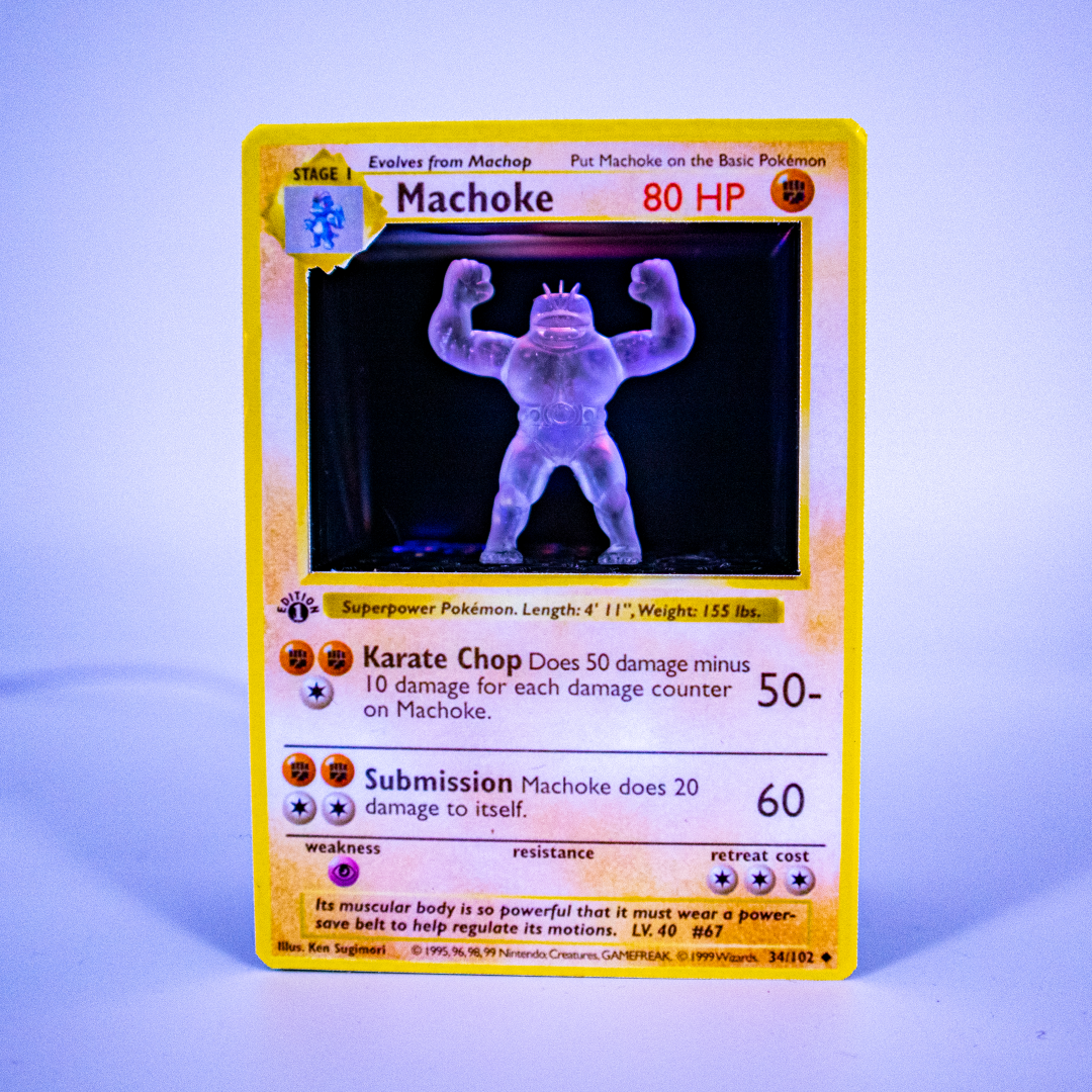 Machoke 3D Pokémon Card