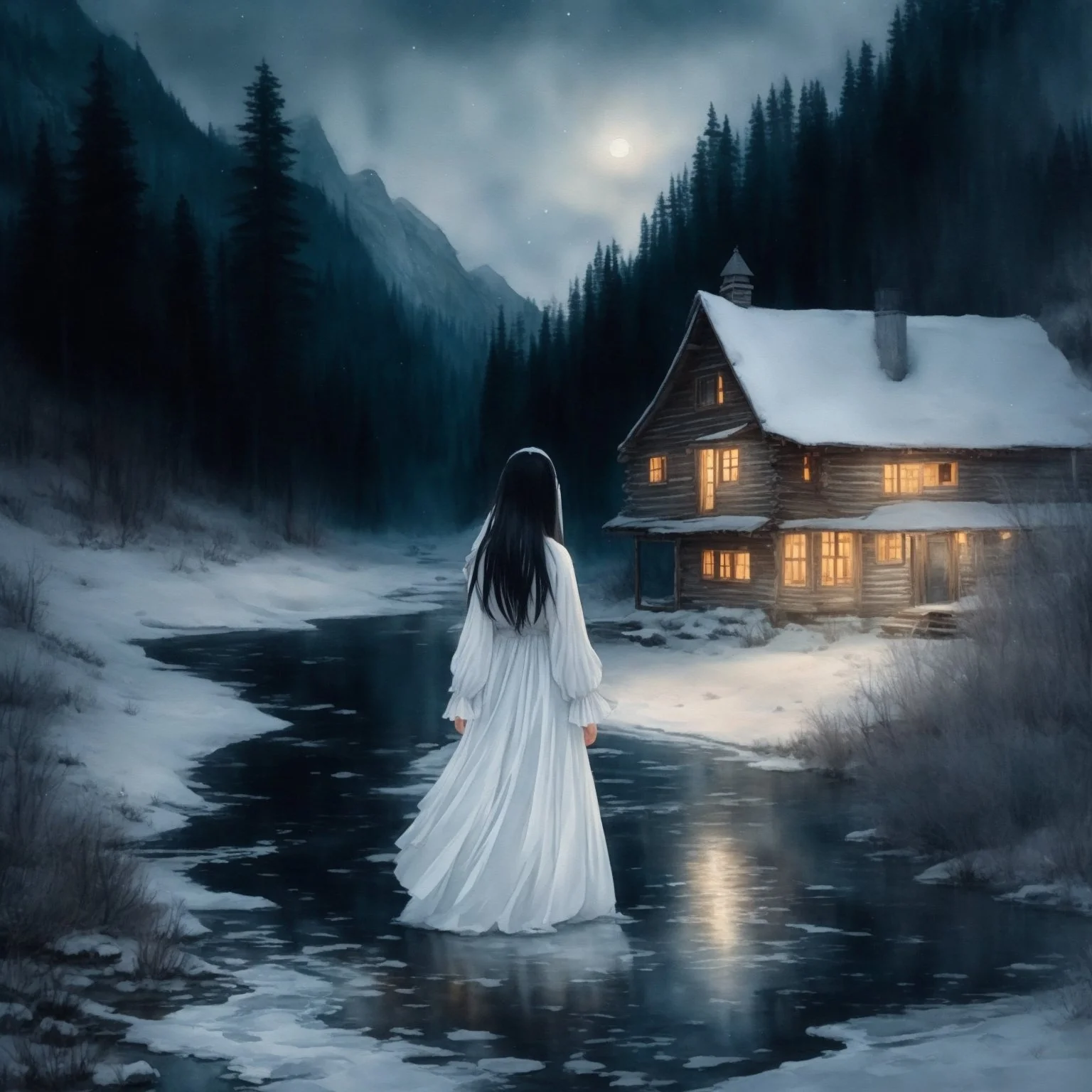 DreamShaper_v5_a_beautiful_woman_walking_through_the_town_Whit_1.jpg
