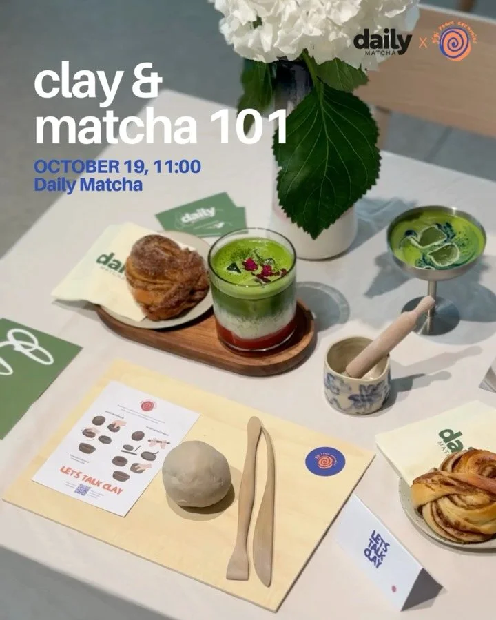 clay &amp; matcha 101 with @dailymatcha.de 
first, make your own matcha bowl + then learn how to prepare the perfect matcha 🌱

join us for a slow morning of creativity and calm! you&rsquo;ll shape your own chawan (matcha bowl) guided by handbuilding