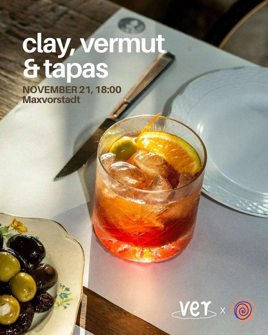 join us for clay, vermut &amp; tapas, a new evening concept where creativity, flavor, and good people come together 🧡

we&rsquo;ll begin the night with a vermut tasting featuring 3 distinct varieties; red, white, and ros&eacute;, hosted in collabora