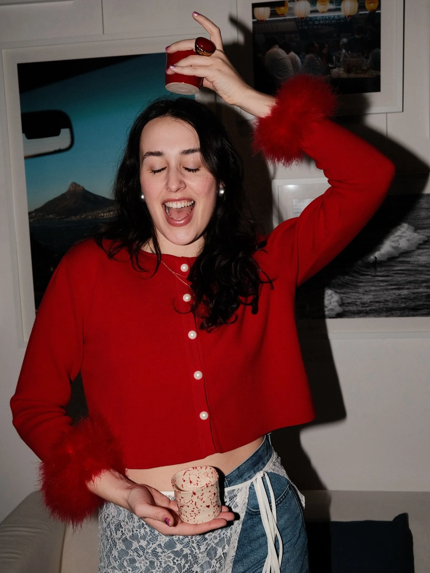 matching my cups🌹 
little photoshoot for my &ldquo;in relation&rdquo; cups with @cameralenns 🐎🐎

all the cups sold out during our pop-up @ahomeforeverythingwelove thank you for the love!! 

therefore pre-order is now open on my website gigiroom.co