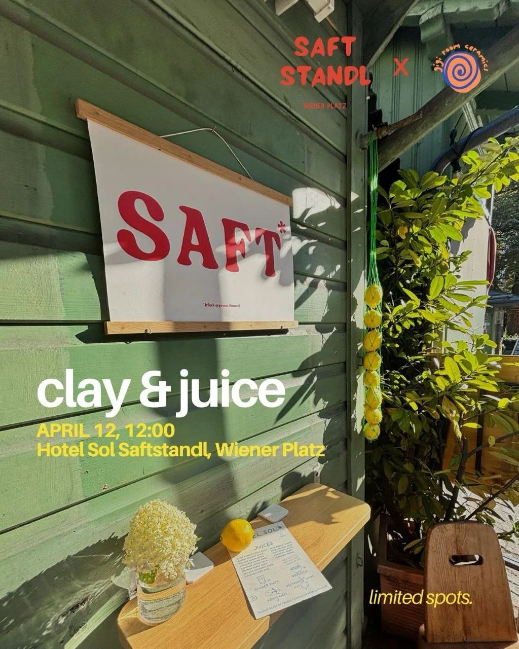 clay &amp; juice on a spring afternoon 🍊🌀 

join us for a sunny moment of creating, sipping &amp; connecting!! on april 12th at wiener platz in haidhausen

we&rsquo;ll paint our own ceramic juice cups and enjoy fresh, colorful juices🥤 

it&rsquo;s