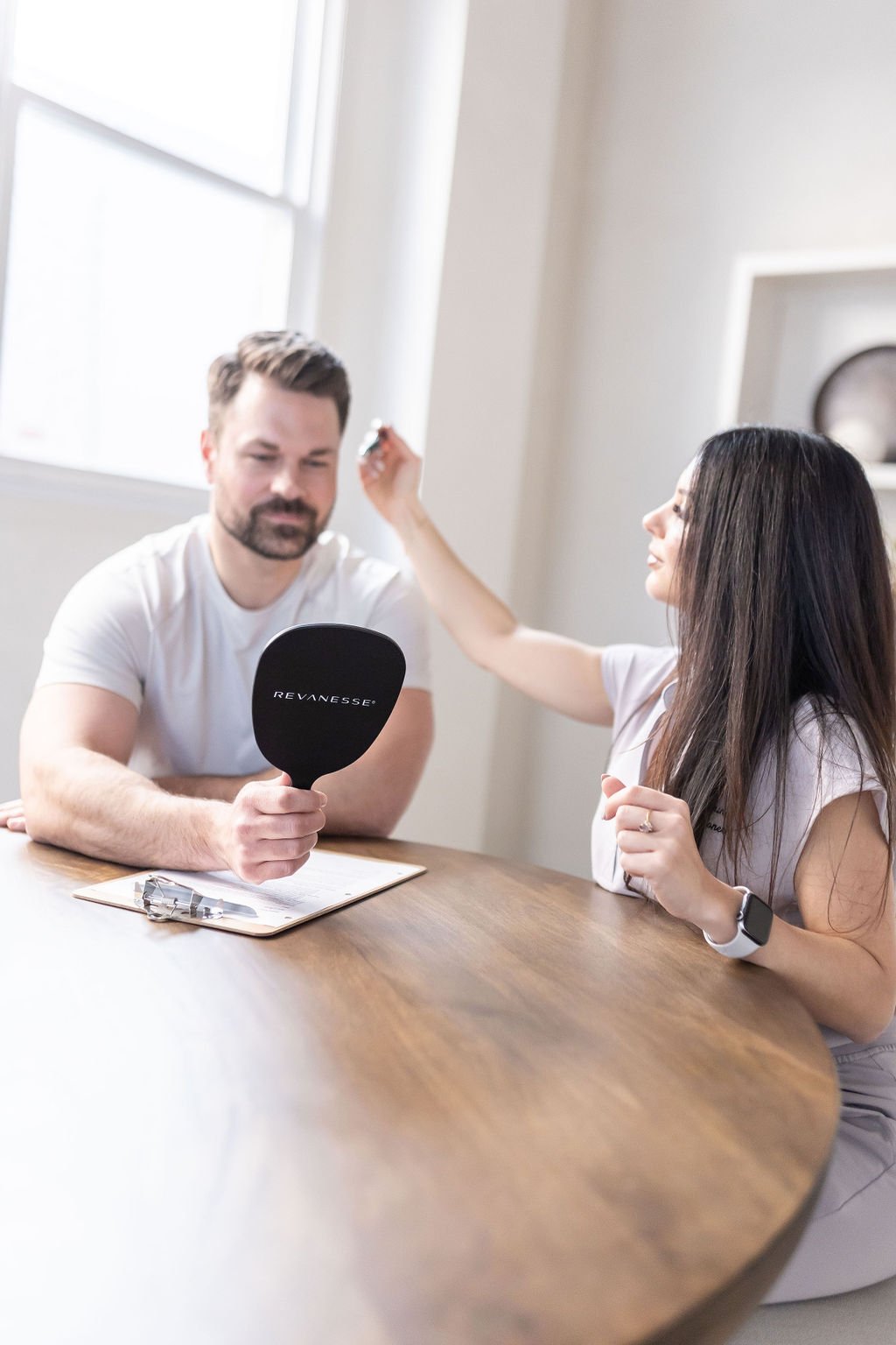 Man receives a consultation with a licensed nurse practitionerfor Botox in St. Catharines at Contour Medial