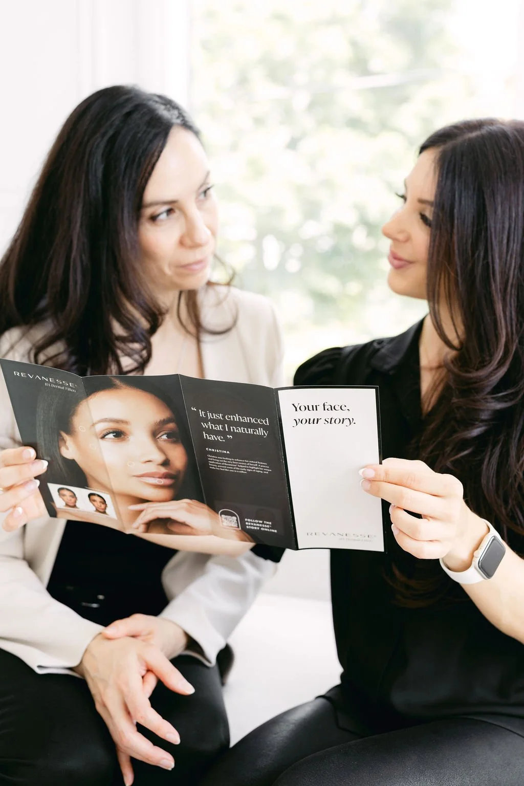 Licensed Nurse Practitioner Cassandra Cimino consults client for facial balancing at Contour Medical Aesthetics & Wellness in St. Catharines, ON