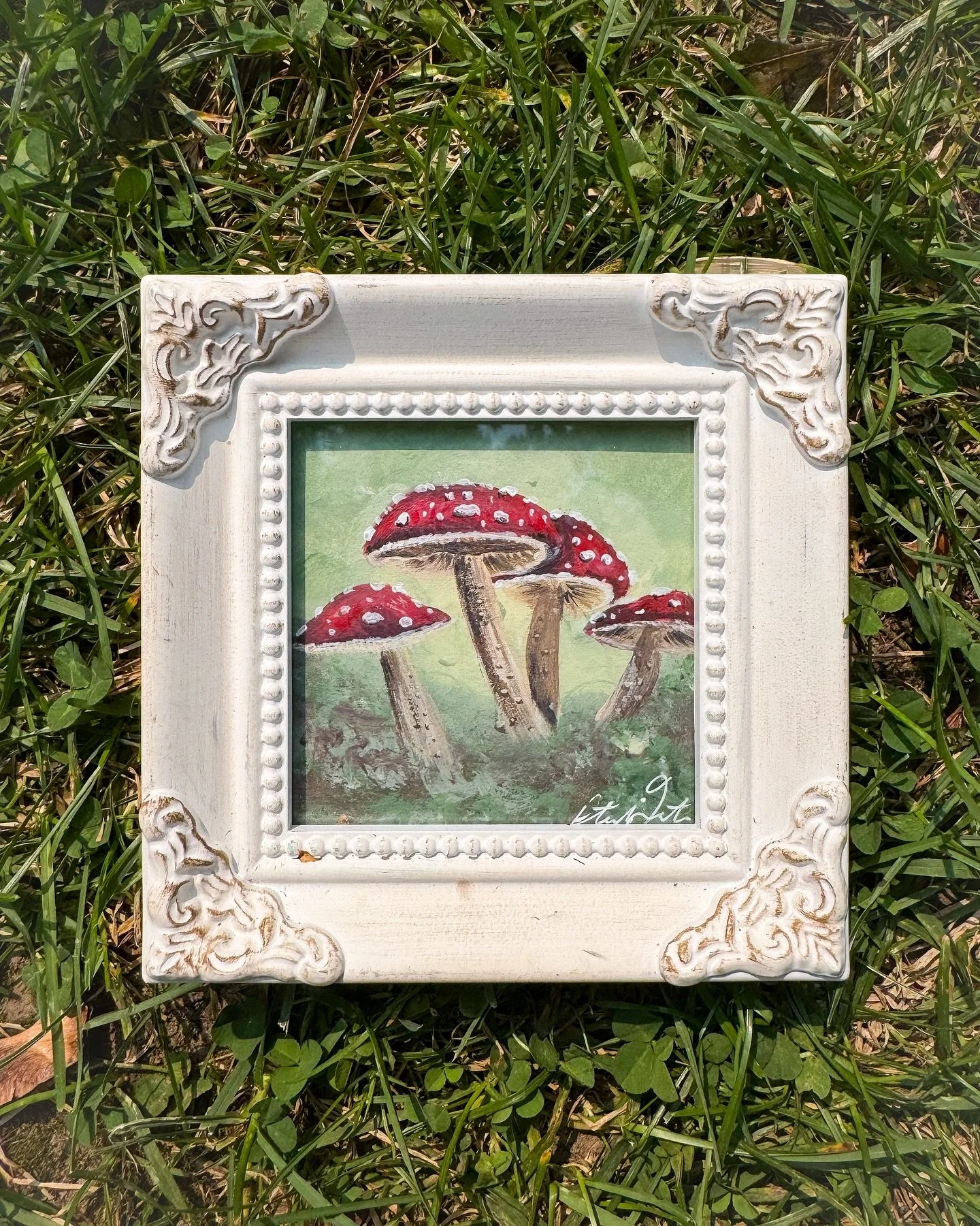 faes garden 🍄 

3in x 3in, vintage framed

available on site at Stratford Art in the Park 

#artoftheday #mushroomart #livepainting #fantasyart #whimsical #artist #artofinstagram #aitp #stratfordartist