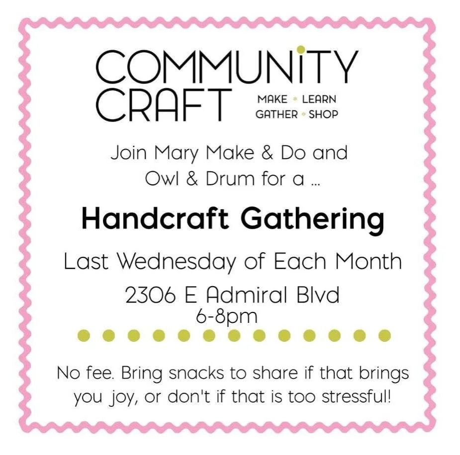 This Wednesday 1/28, 6-8pm, let&rsquo;s gather with our handcrafts, and find solace in each other and our shared love of of making. Bring your current WIP, ideas for craftivism projects,  and maybe some snacks to share 🩷 
 

&ldquo;Creativity is the