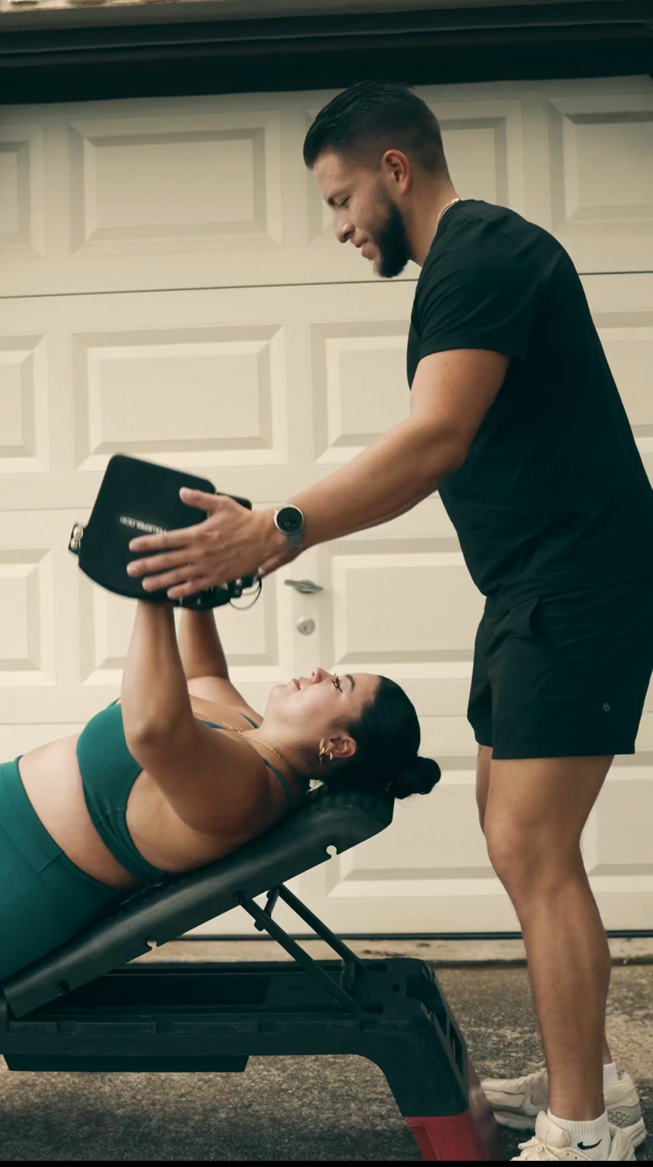 Joey Munoz providing in-home personal training with a client in Austin, Texas.