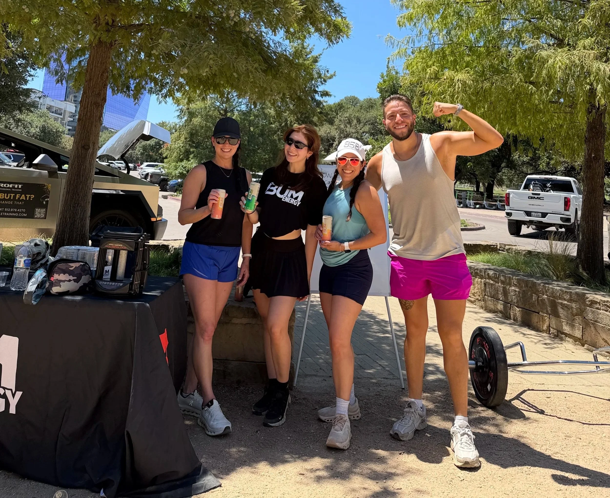 OROFIT Mobile Training outdoor group fitness session with Joey and clients in Austin, Texas.