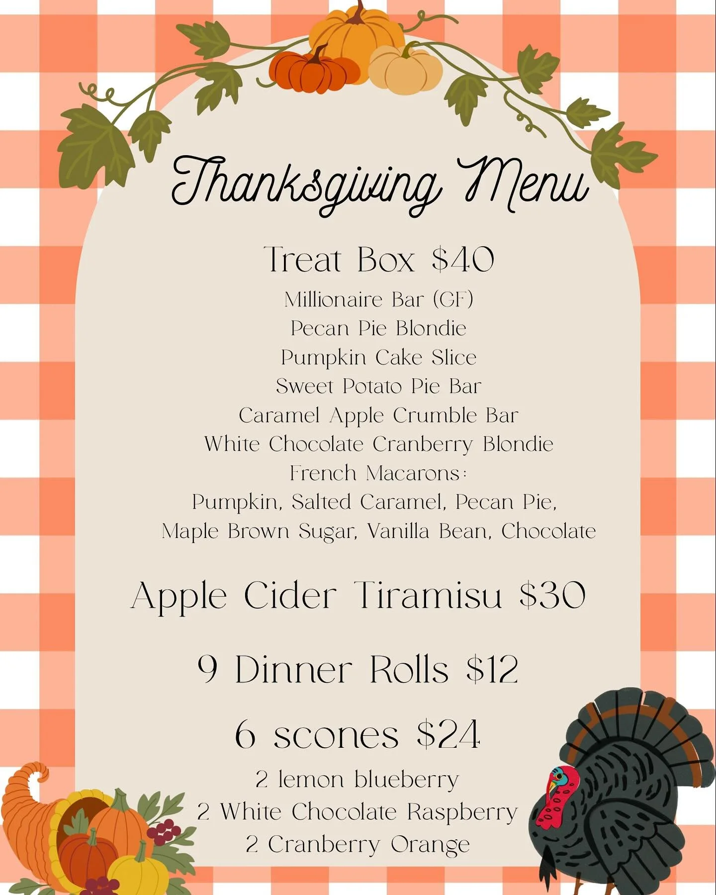 Our Thanksgiving preorder menu is now available. Please visit www.houseofmarmalade757.com to order under our shop page. The last day to preorder for pickup on Wednesday, 11/26 is Sunday, 11/23. The shop will be open from 9-4pm on Wednesday, 11/26. We
