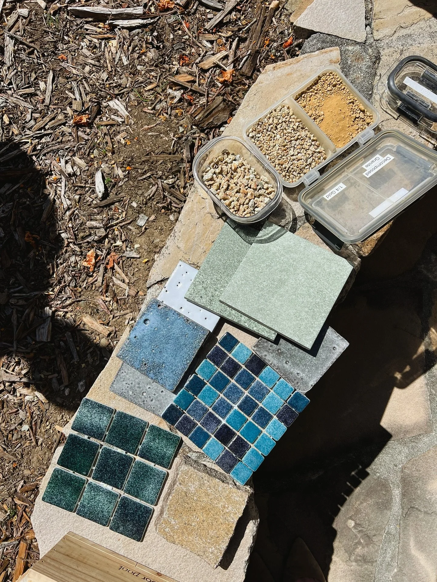 Pool season is here, and we&rsquo;re diving into the details.

Samples pulled for a dreamy backyard transformation&mdash;tile, plaster, stone, and every finish in between. Because the difference is always in the details.

#poolseason #landscapedesign