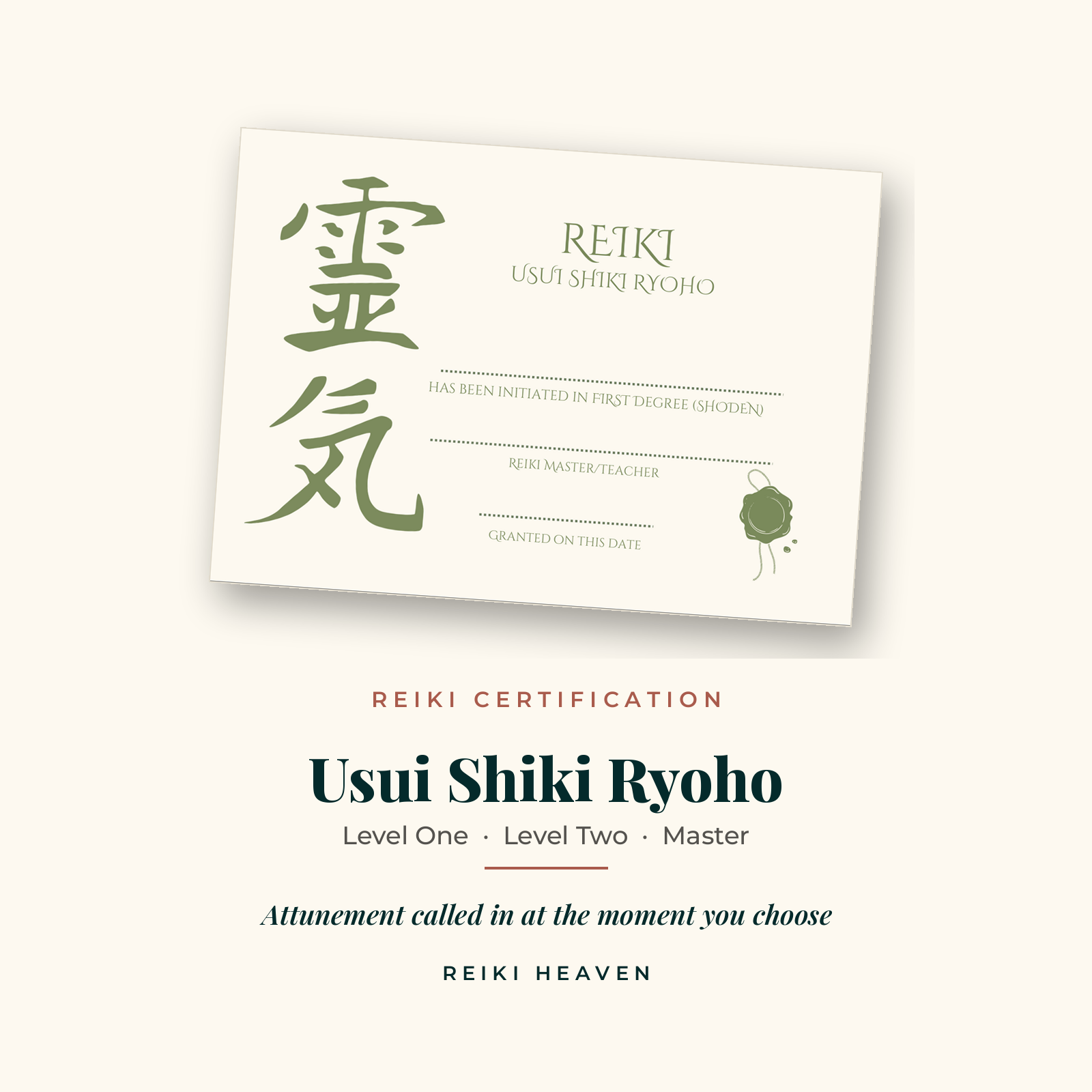 Usui Reiki Certification – Distance Attunement + 21 Days Personal Support