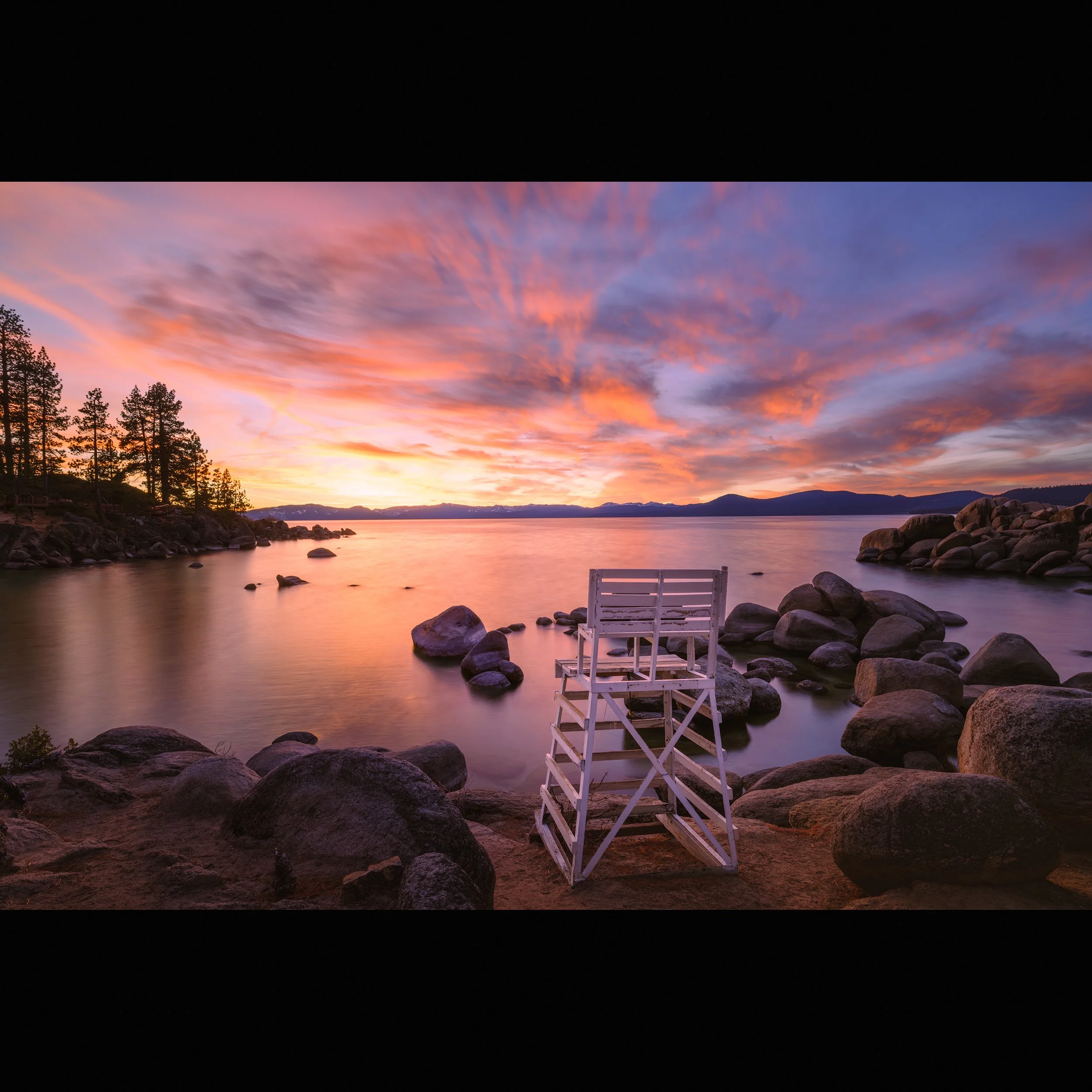 Sand Harbor Lifeguard Stand Sunset.jpg