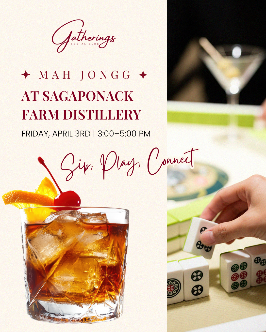 Mah Jongg at Sagaponack Farm Distillery Friday, April 3rd | 3:00–5:00 PM