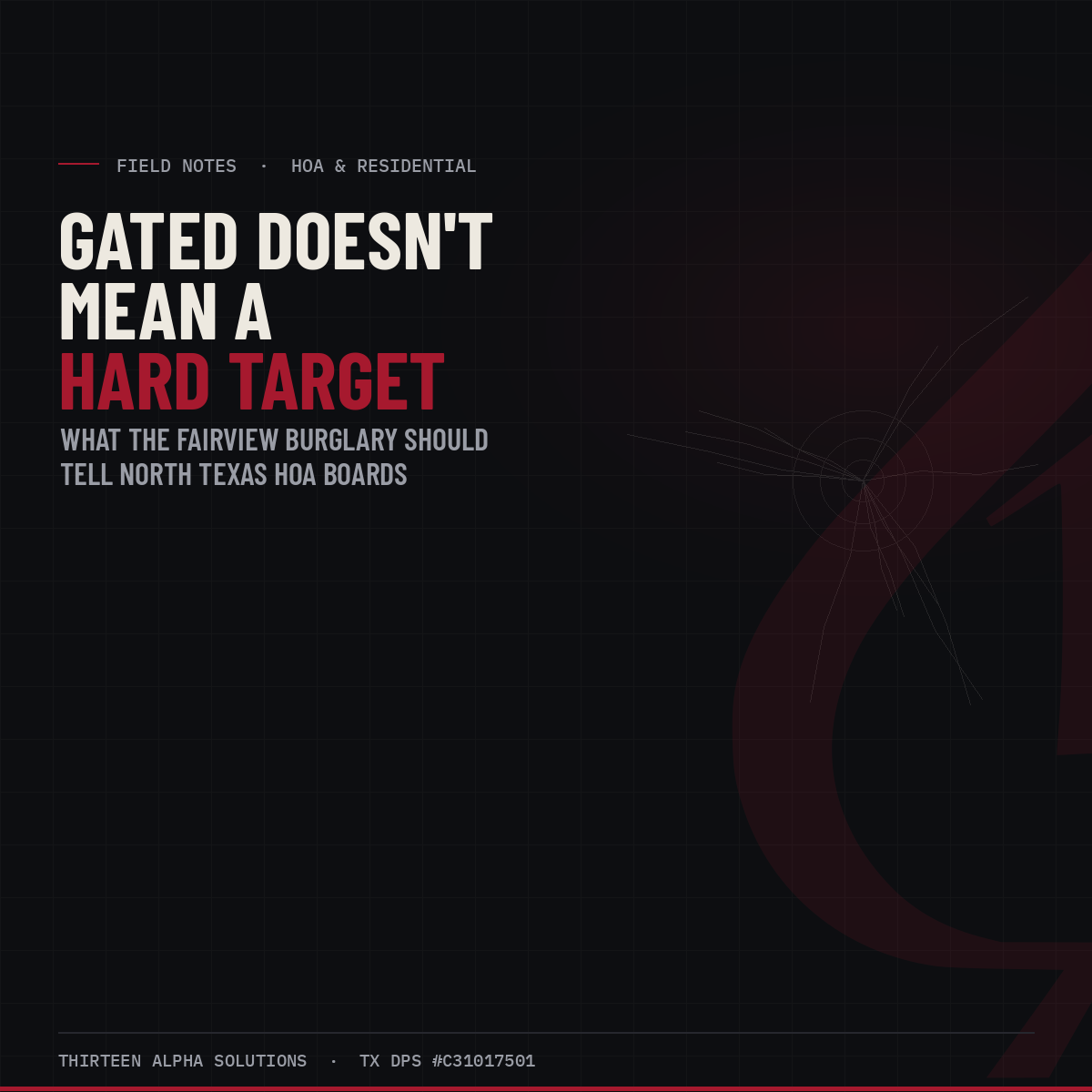 Gated Doesn't Mean Hard Target: What the CeeDee Lamb Burglary Should Tell North Texas HOAs