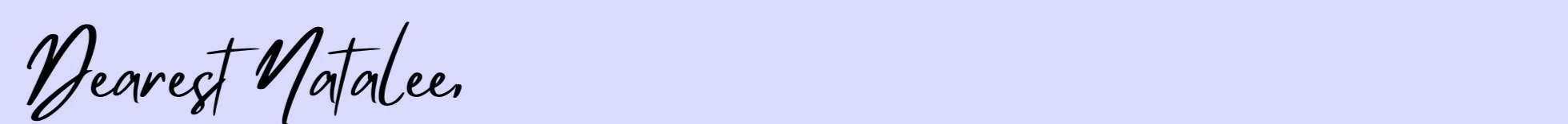 Letter signed Dearest Natalee