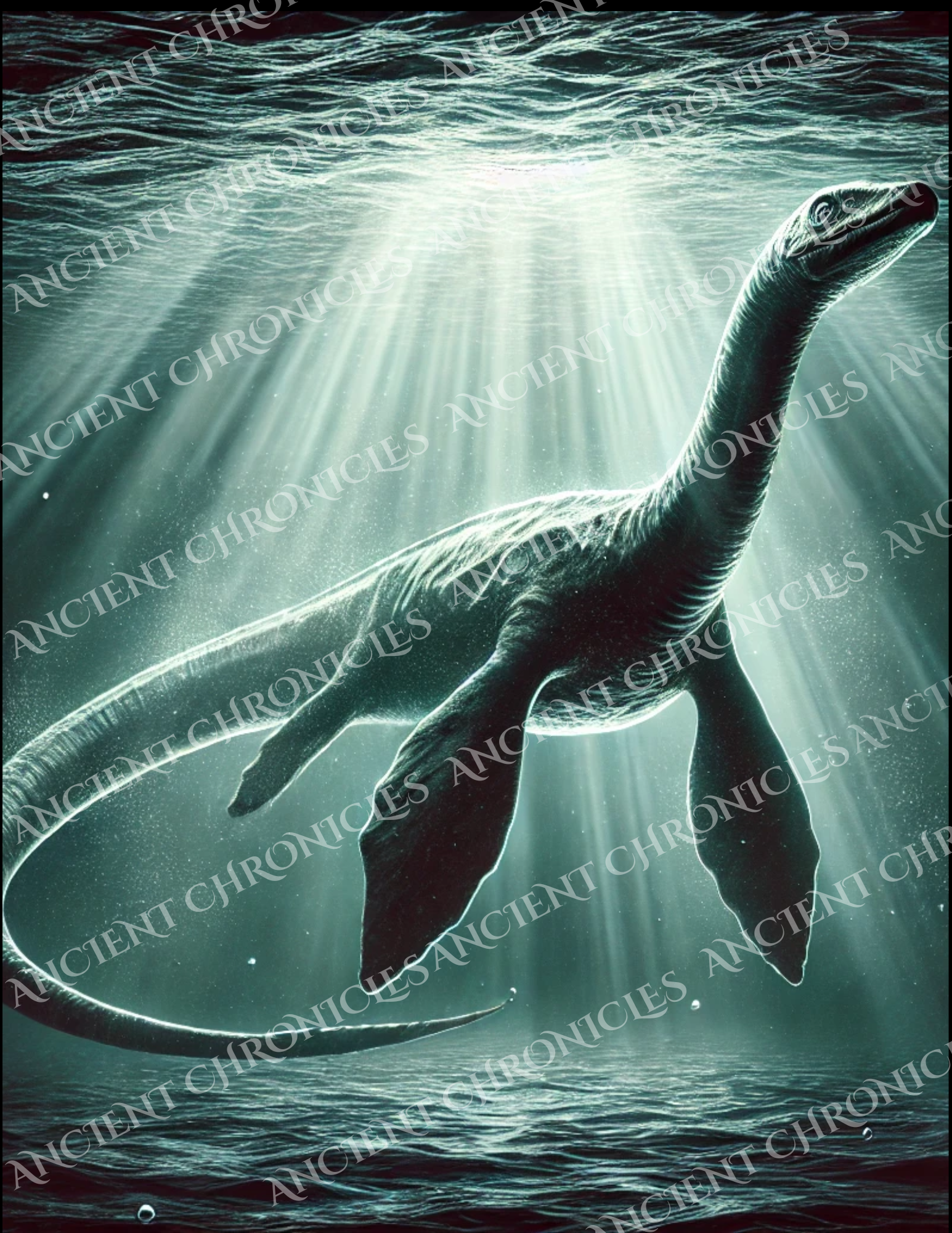 Underwater Loch Ness Monster Wall Art – Deep Sea Cryptid Print | Scottish Legend Digital Download