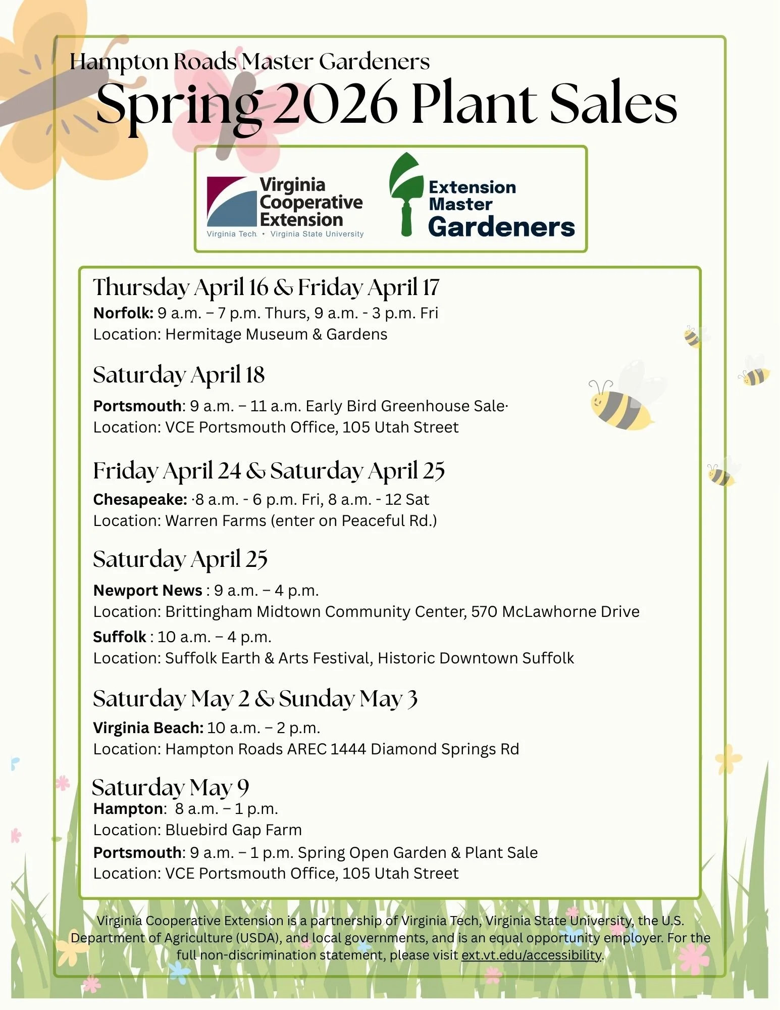 Spring Area Wide Master Gardener Plant Sales