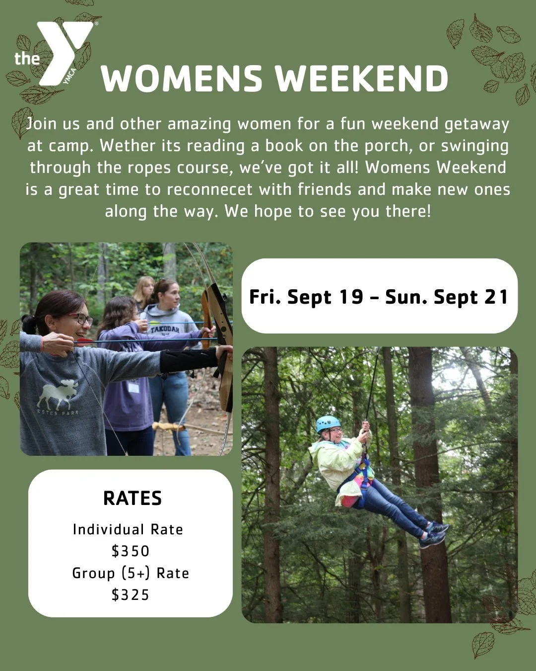Spend the weekend at Takodah trying new things, relaxing in nature, and being part of a community of strong women!
🔗 Register at the link in our bio