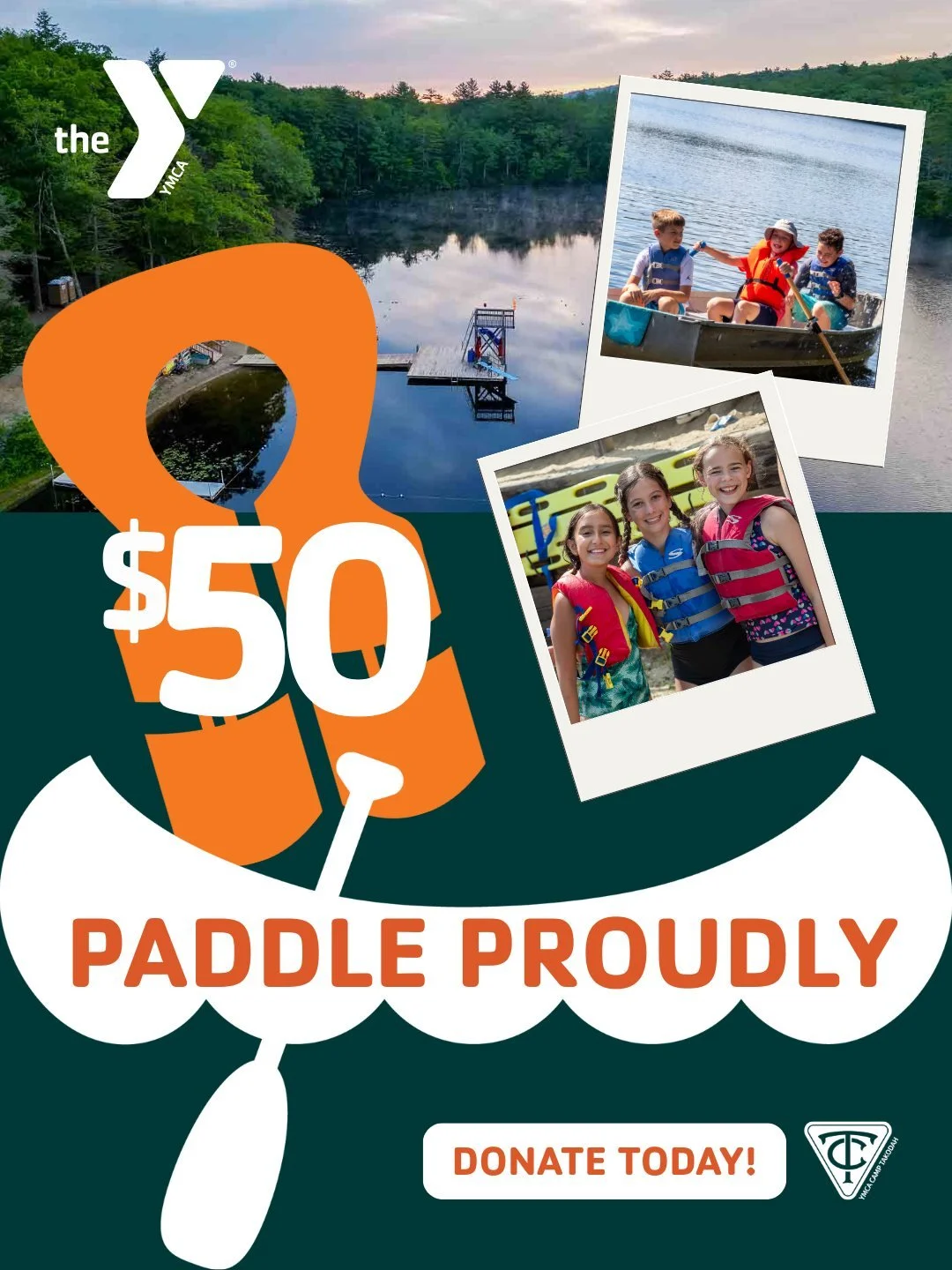 Confidence on the water starts with safety. 🌊

A $50 gift provides a youth PFD (Personal Flotation Device), helping campers feel brave while they swim, canoe, and explore Cass Pond.

Join us as we work to raise $27,750 by Giving Tuesday (December 2n