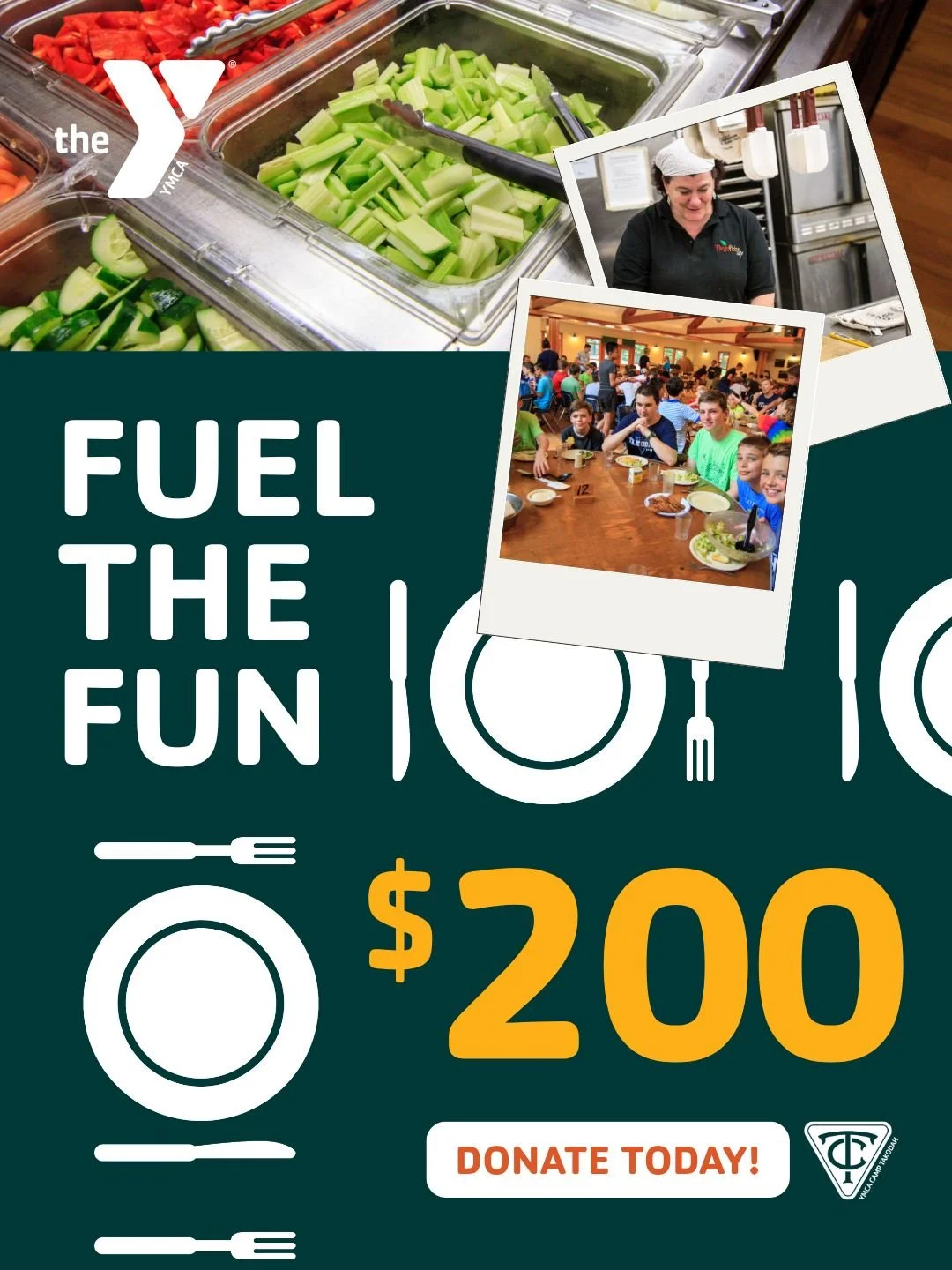 Good food. Great friends. Endless fun. 🍽️

$200 fuels a full cabin of campers and leaders with 3 meals and snacks for the day&mdash;from breakfast pancakes to dinner tacos.

Support our mission by helping us raise $27,750 now through Giving Tuesday 