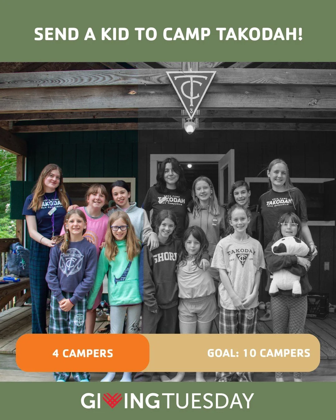 You&rsquo;ve already helped send FOUR campers to Takodah next summer!

That&rsquo;s four children who will spend their days splashing in Cass Pond, trying new hobbies, and laughing with new friends in a cabin that feels like home.

Cabin life is wher