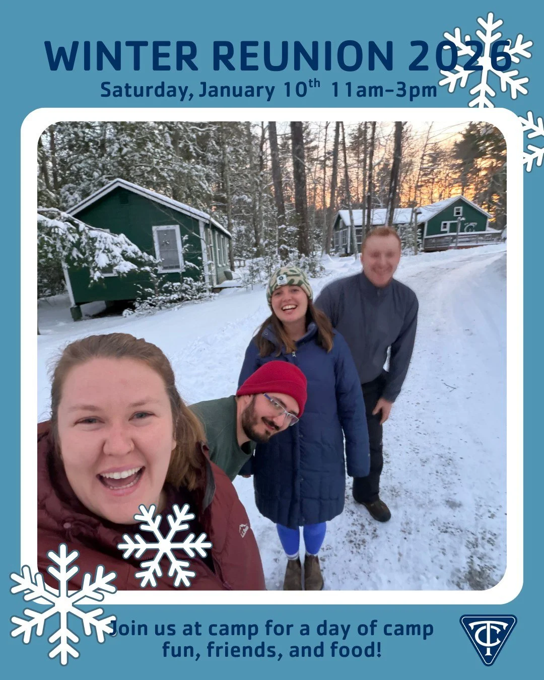 Winter Reunion is this Saturday, January 10th from 11am-3pm! Join us at Takodah for a day of camp fun, friends, and food! Rain or shine the fire will be burning in the Dining Hall so come on out and join us! ❄️💙🌲

🔗 LINK IN BIO