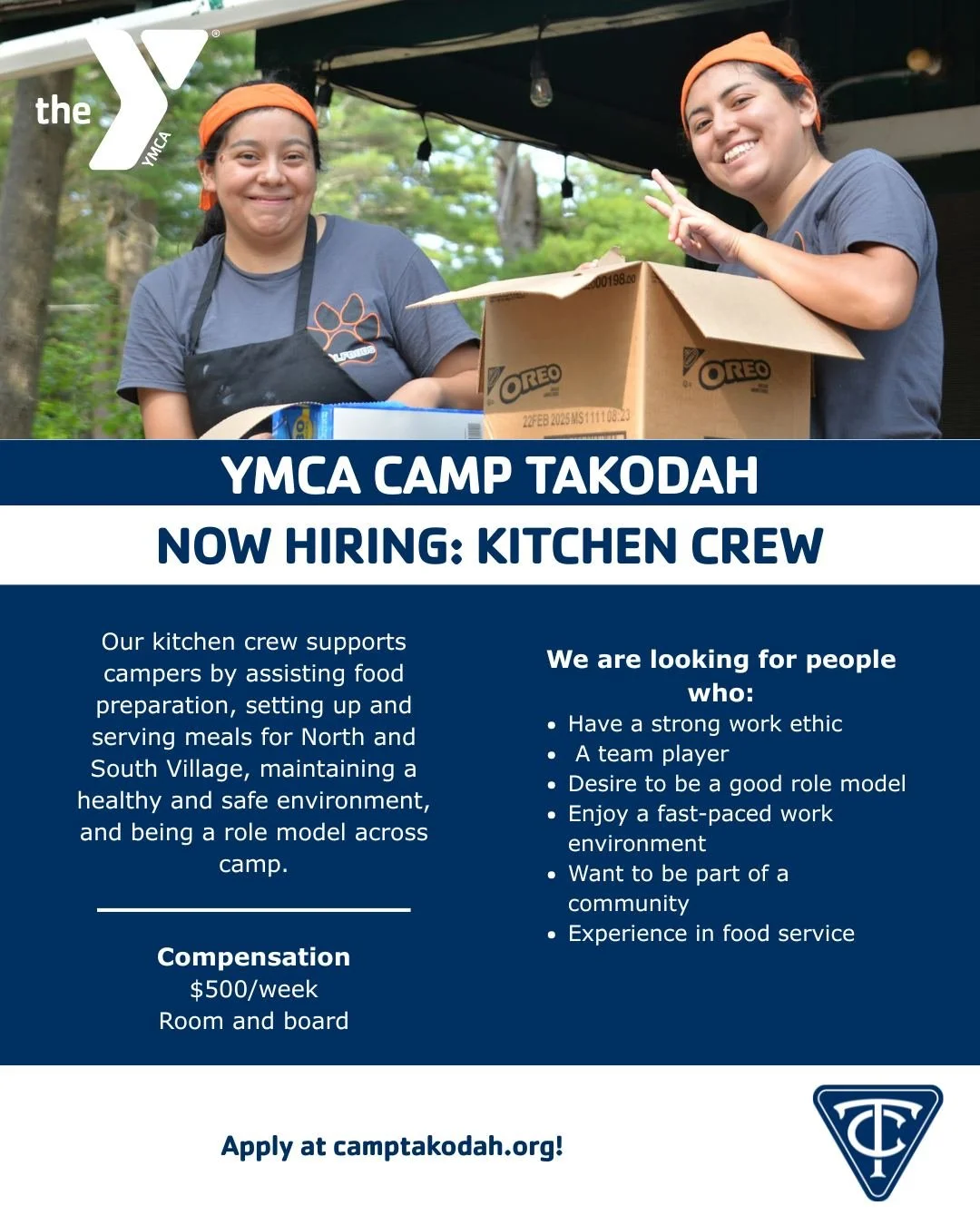 We are looking for people to join our Kitchen Crew this summer! Apply to work in the kitchen, where you'll gain some amazing experience while making incredible summer memories. Apply at camptakodah.org! 🏕️🍽️🥞

#summercamp #summercampjob #applynow 