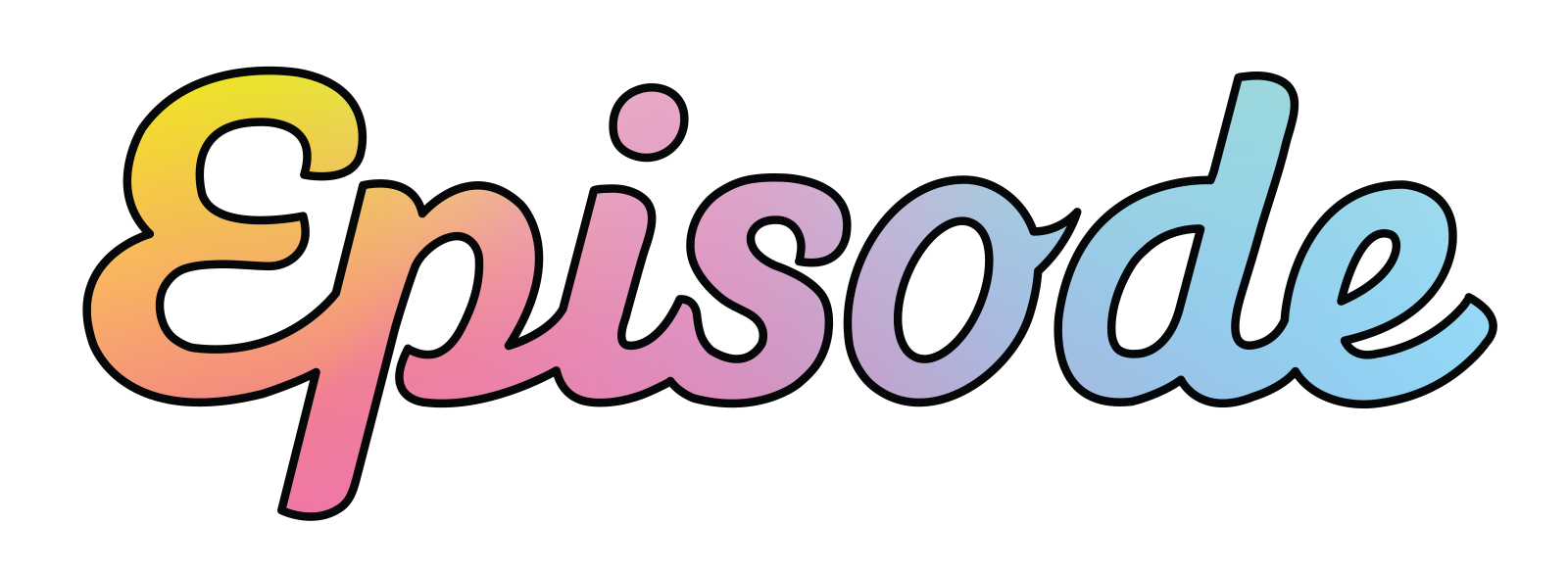 "Episode" logo with gradient pastel colors