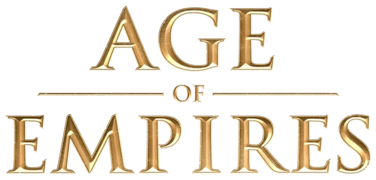 "Age of Empires" logo in gold letters.