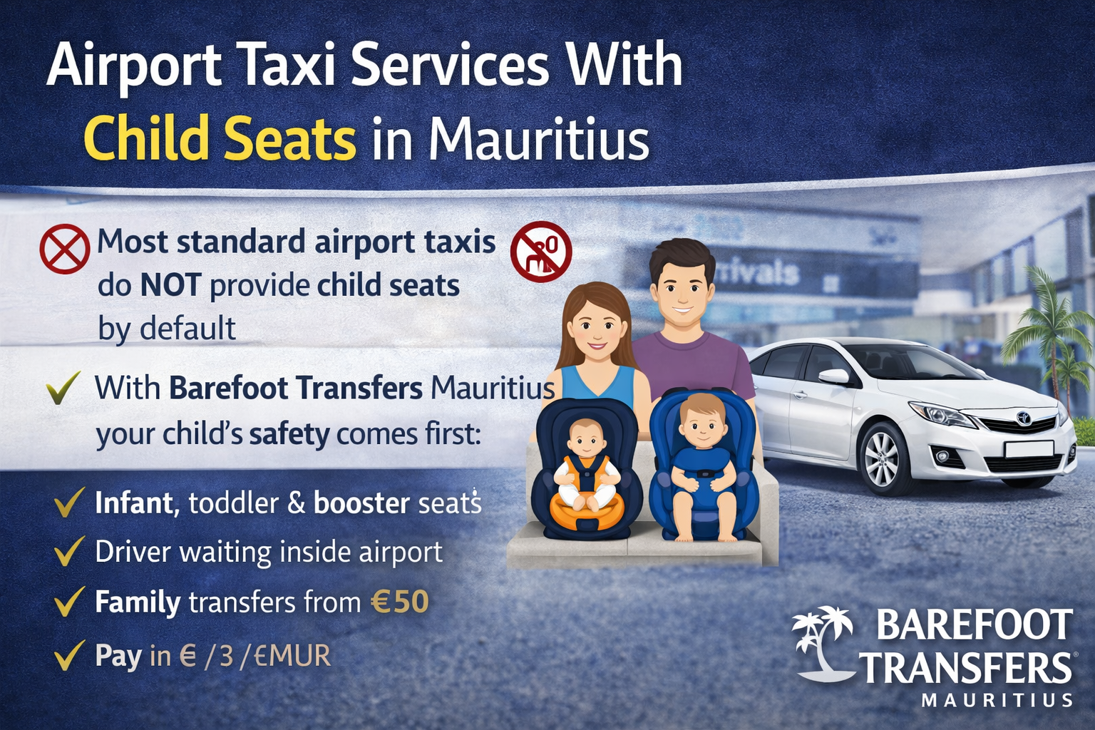 Airport Taxi Services With Child Seats in Mauritius