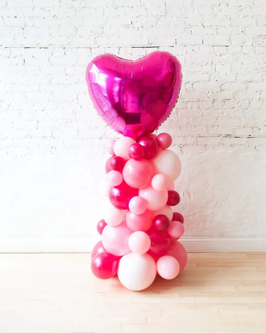 3ft Heart Top Balloon Column